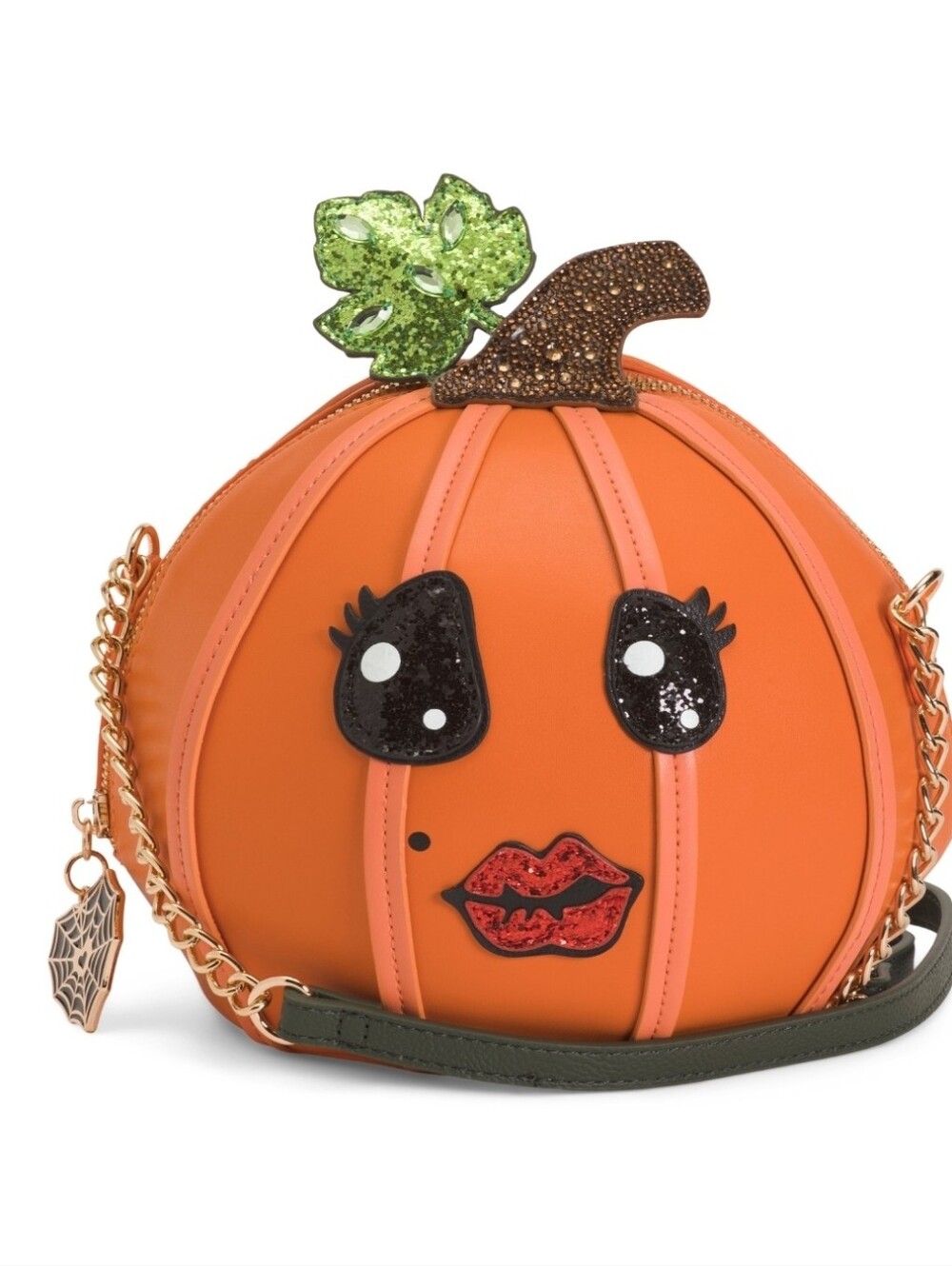 🎃▪️Betsey Johnson ▪️Pumpkin Face No guts No gl ory Orange Crossbody Bag - Picture 1 of 4